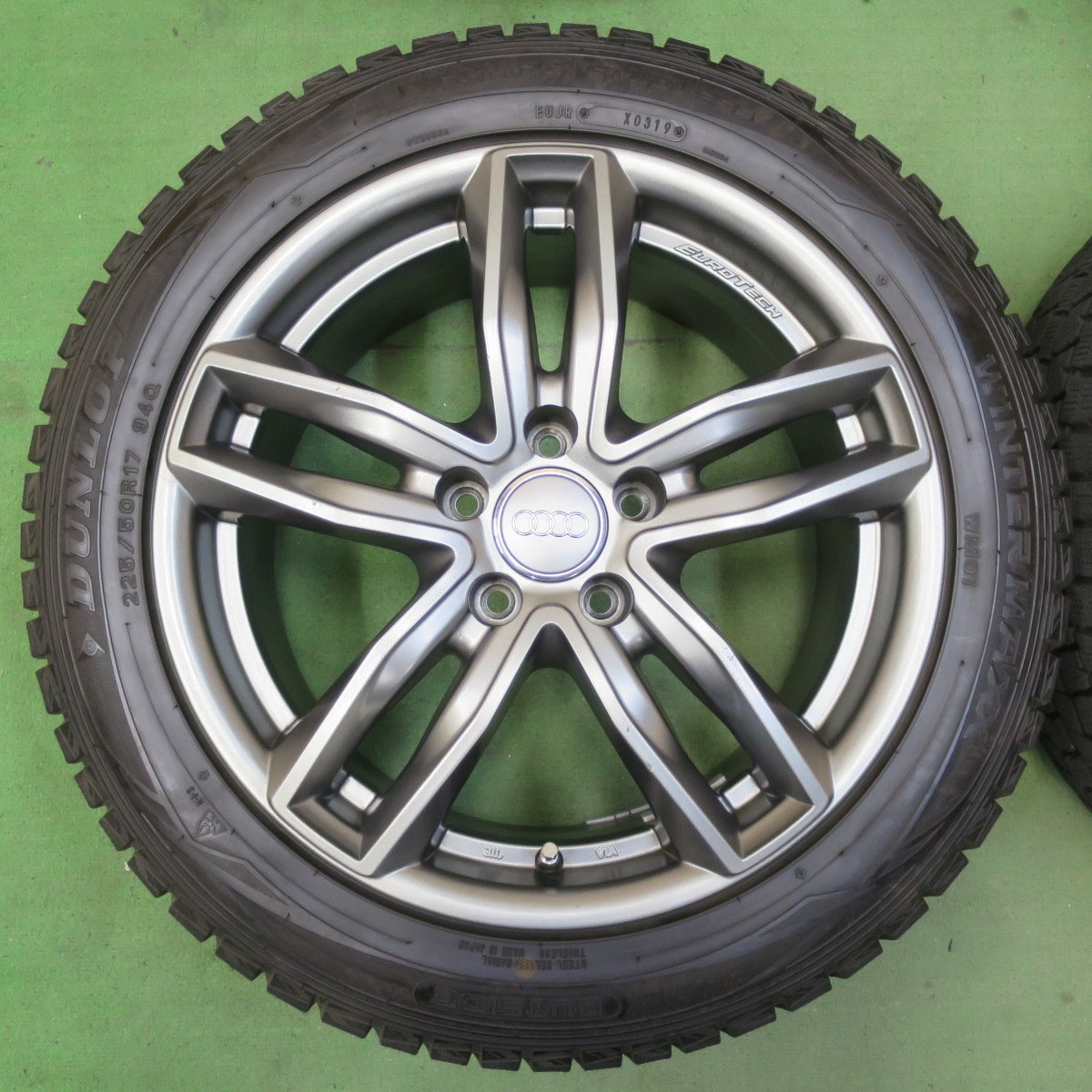 バリ溝！9.5分★アウディ 等 EUROTECH GAYA5 225/50R17 スタッドレス ダンロップ ウインターマックス WM01 ユーロテック ガヤ5 17インチ PCD112/5H★5061502イス