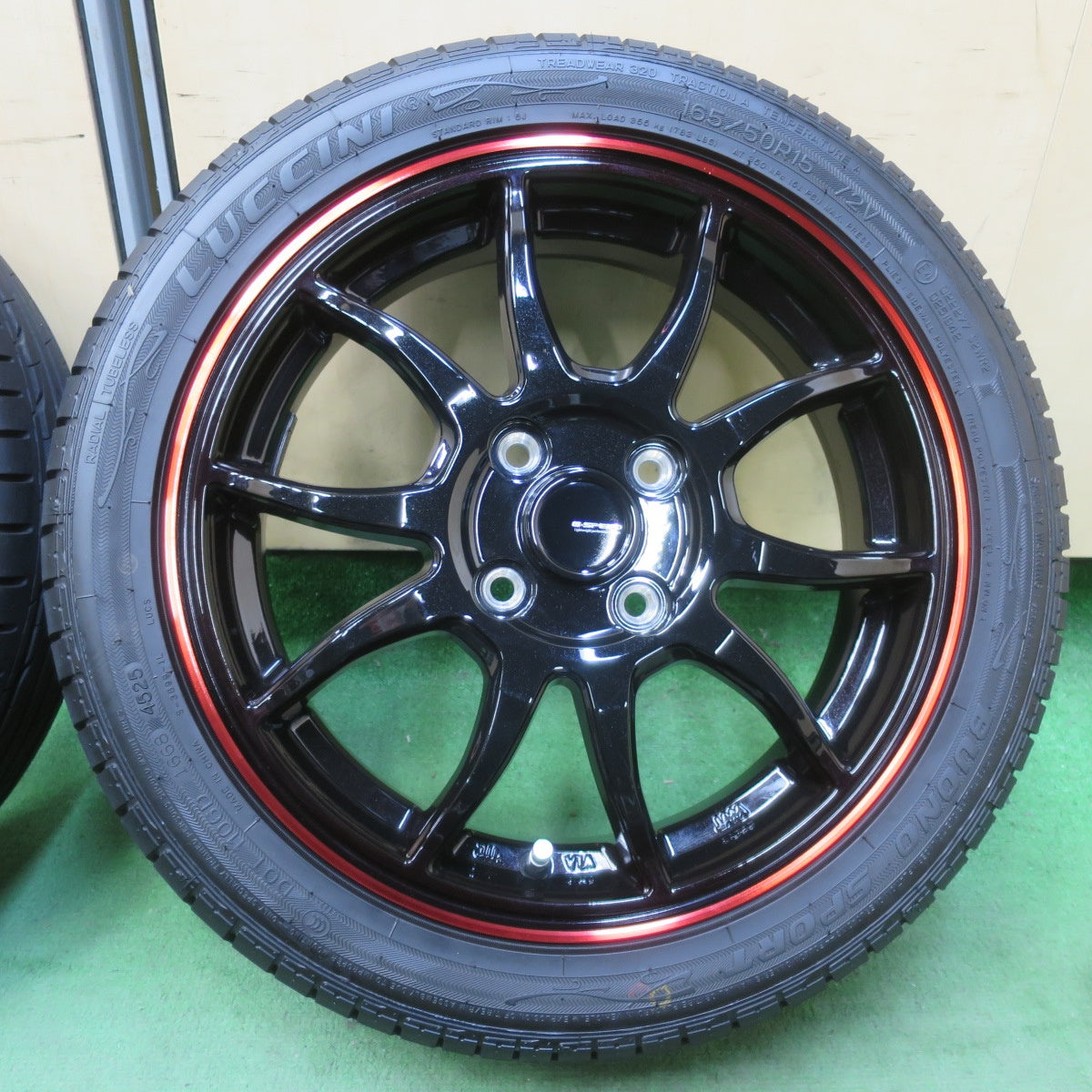 ほぼ未使用！25年！キレイ★165/50R15 ルッチーニ BUONO SPORT G-SPEED Gスピード 15インチ 軽サイズ コペン タフト 等 PCD100/4H★6033110イノ