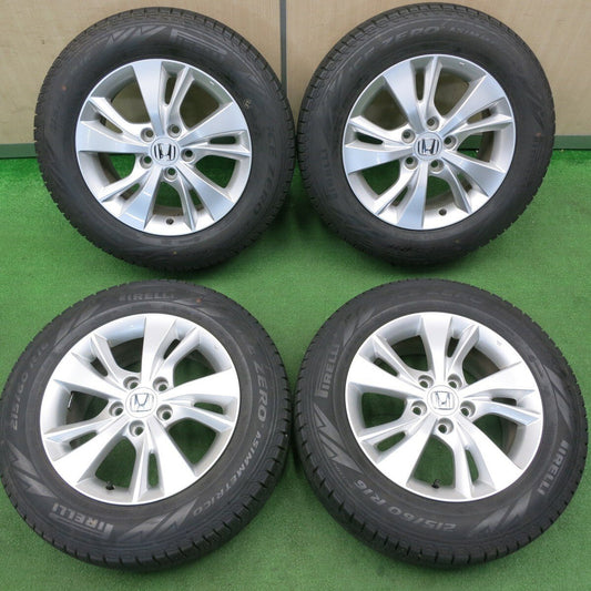 バリ溝！22年！キレイ！9.5分以上★ホンダ ヴェゼル 純正 215/60R16 スタッドレス ピレリ アイスゼロ アシンメトリコ 16インチ PCD114.3/5H★4121606TNス