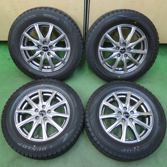 バリ溝！21年！キレイ！9.5分★プリウス 等 195/65R15 スタッドレス ダンロップ ウインターマックス WM02 EuroSpeed MANARAY SPORT ユーロスピード 15インチ PCD100/5H★5092305イス