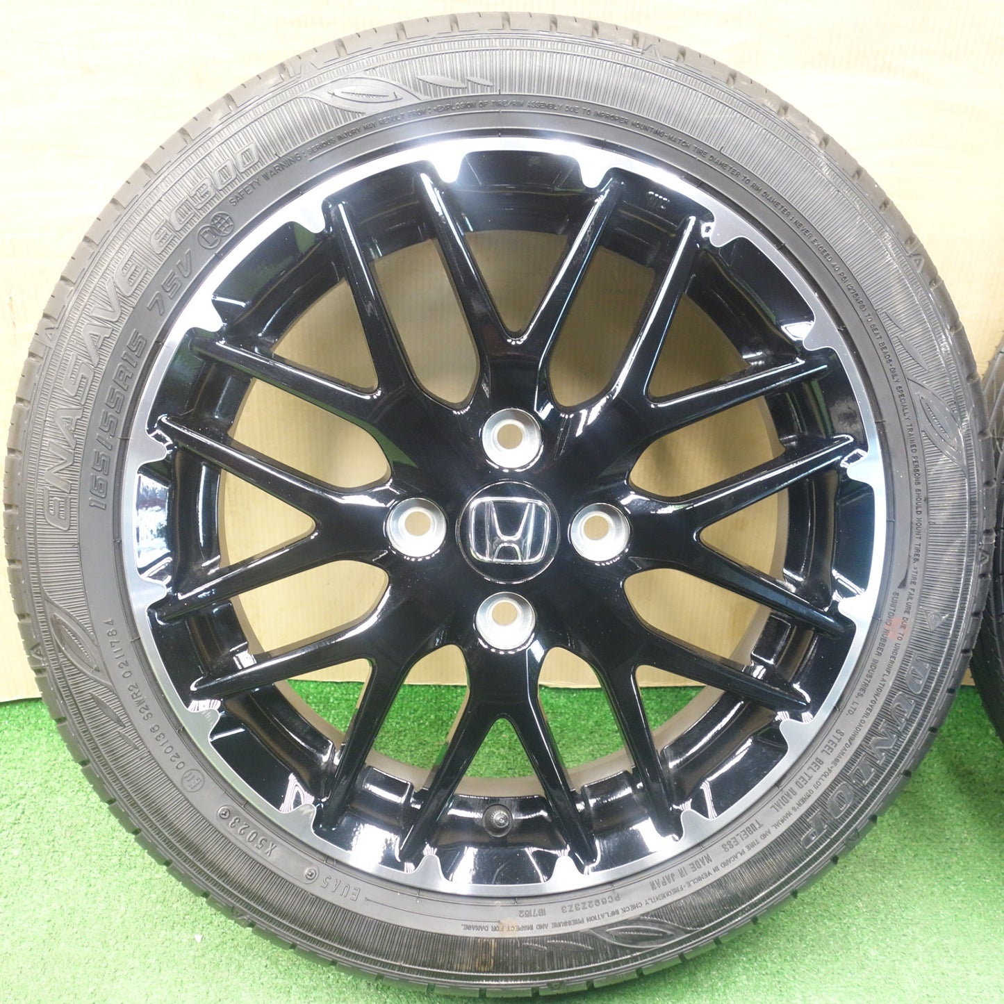 新車外し！23年★ホンダ JF5 JF6 N-BOX カスタム 純正 165/55R15 ダンロップ エナセーブ EC300 15インチ PCD100/4H★6020801KTノ