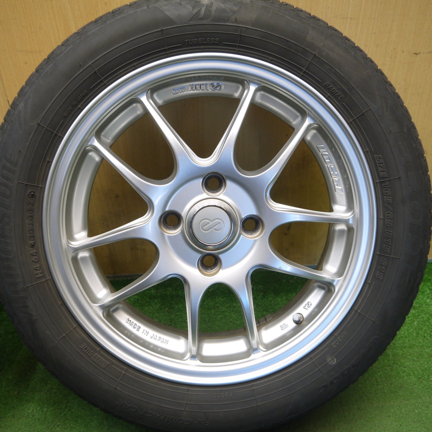 キレイ！24年◎165/65R15 ブリヂストン エコピア NH200C ENKEI PF01 エンケイ 15インチ PCD100/4H◎6082803Hノ