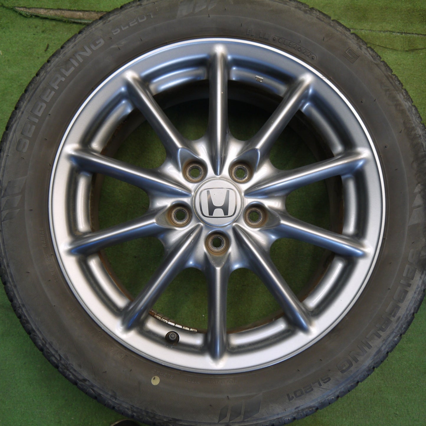 バリ溝！22年！8.5分★ホンダ オデッセイ アブソルート 純正 ENKEI 215/55R17 セイバーリング SL201 17インチ エンケイ PCD114.3/5H★6051510Hノ