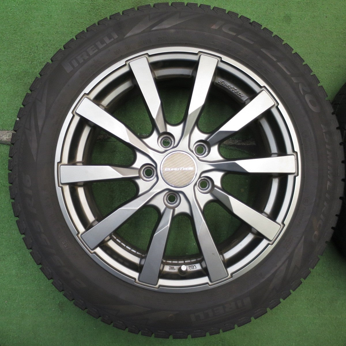 バリ溝！22年！8.5分★ワーゲン 等 EUROTECH 205/55R16 スタッドレス ピレリ アイスゼロ アシンメトリコ ユーロテック 16インチ PCD112/5H★5060802NJス