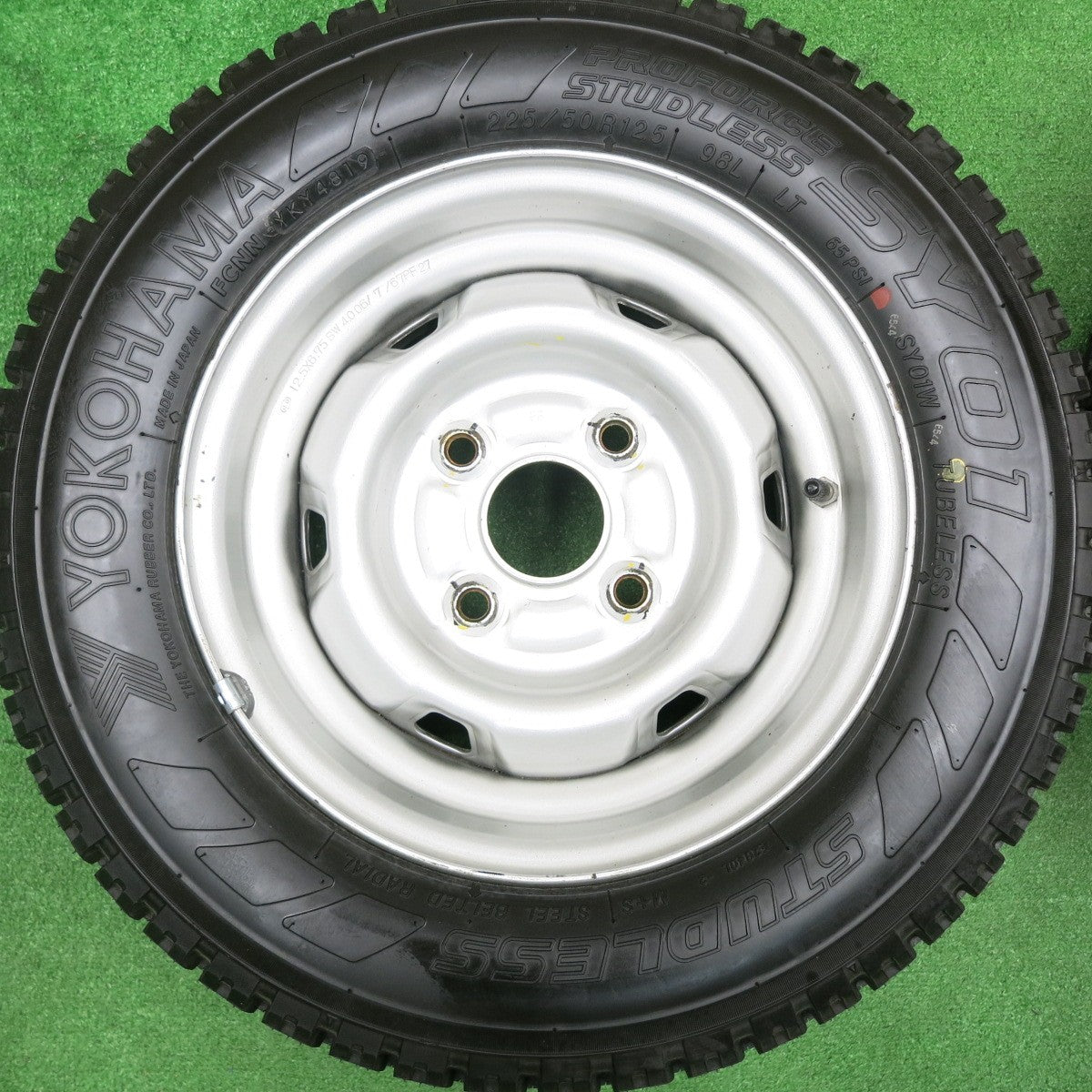 [送料無料] タイヤほぼ未使用！20年！キレイ★ライトエース タウンエース 等 225/50R12.5 165/80R13 スタッドレス ヨコハマ アイスガード iG91 SY01 スチール PCD114.3/4H★4111603HAス