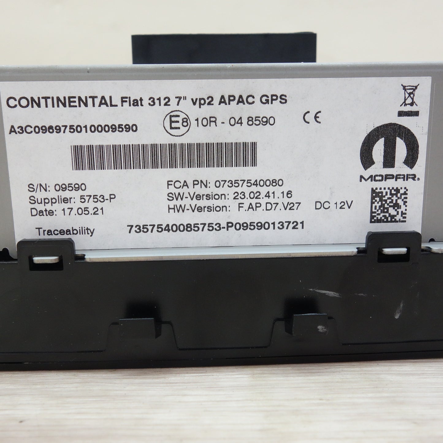 [送料無料] 新車外し☆フィアット FIAT 純正 ナビ カー オーディオ VP2RFP コンチネンタル Bluetooth 対応 地図データ 不明☆