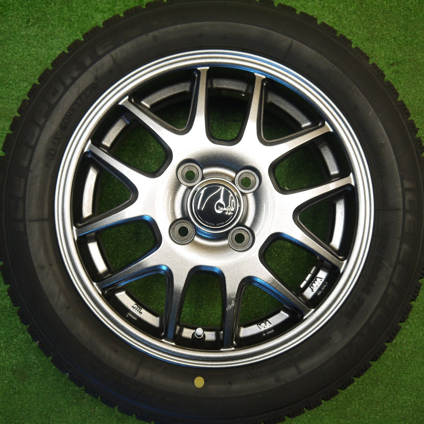 バリ溝！22年！キレイ！ほぼ10分★スタッドレス 155/65R14 アイスエスポルテ ZACK JP-205 MONZA ザック モンツァ 14インチ PCD100/4H★5102908Hス