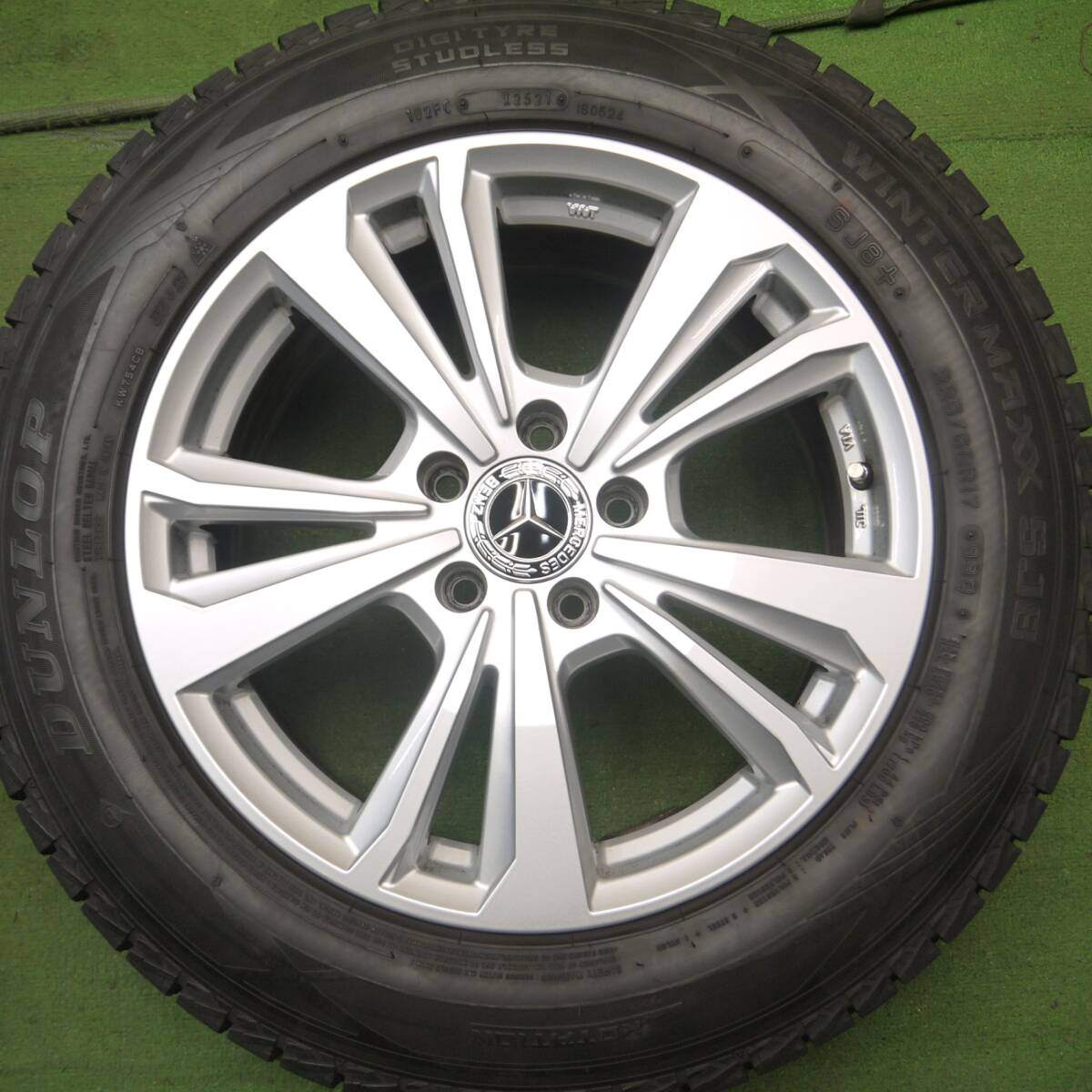 バリ溝！21年！綺麗！9.5分以上★ベンツ等 smartline 365 225/60R17 スタッドレス ダンロップ SJ8 PCD112/5H★4071903Hス