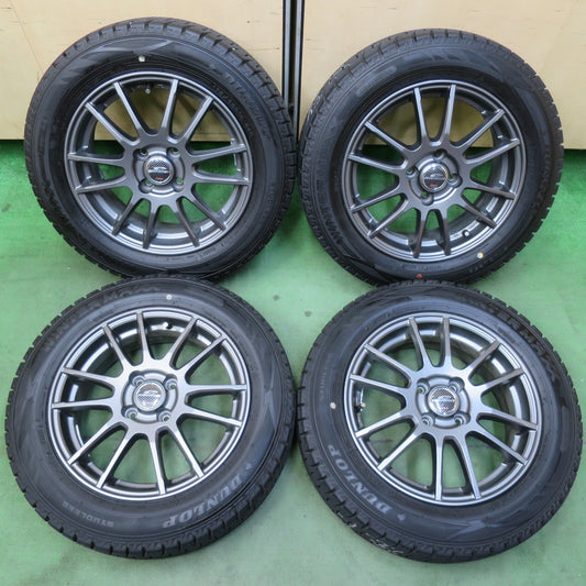 バリ溝！23年！キレイ！9.5分★スタッドレス 175/65R15 ダンロップ ウインターマックス WM02 SCHNEIDER シュナイダー 15インチ PCD100/4H★5123006イス