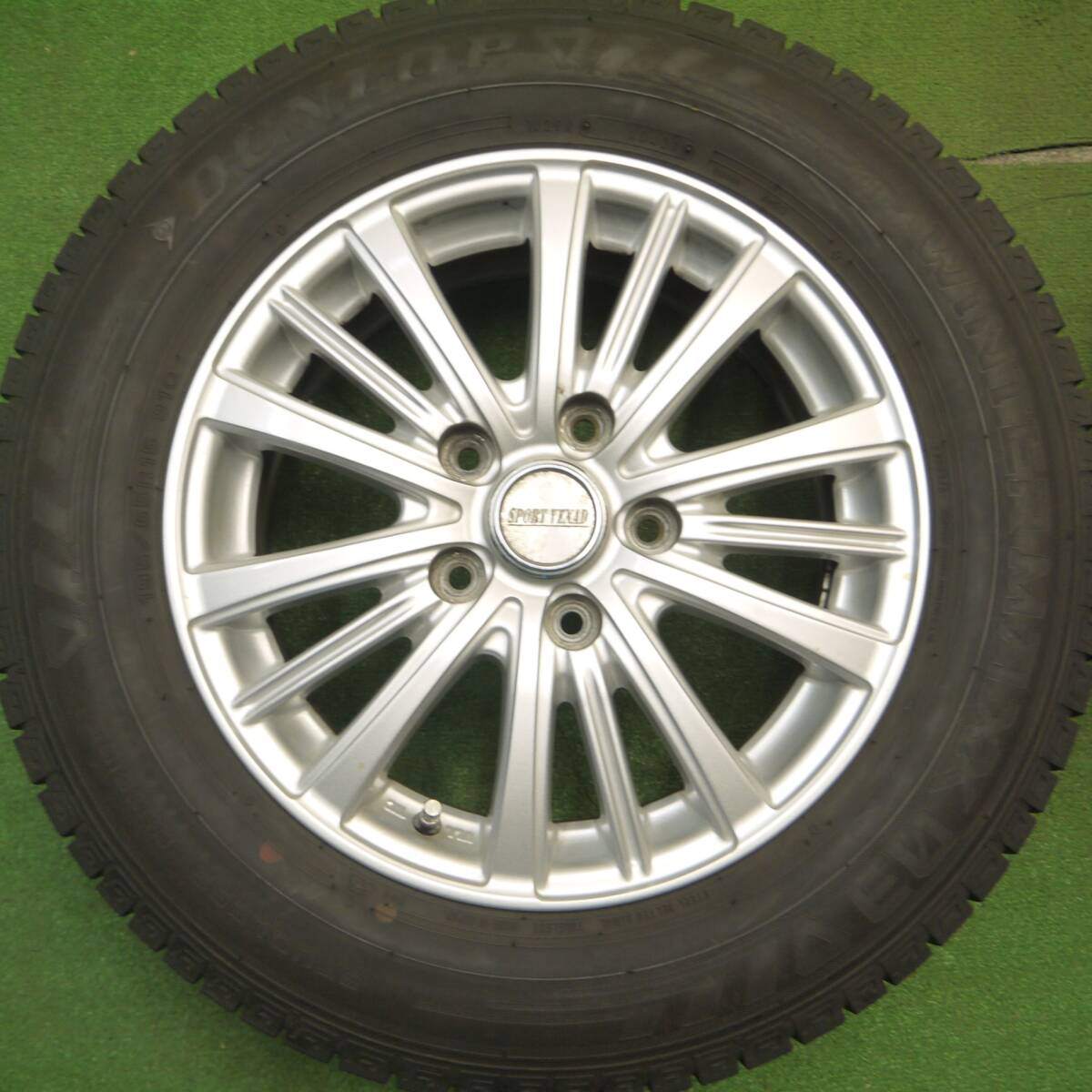 バリ溝！21年！キレイ！9.5分★スタッドレス 195/65R15 ダンロップ ウインターマックス 03 SPORT VENAD 15インチ PCD114.3/5H★5012706Hス