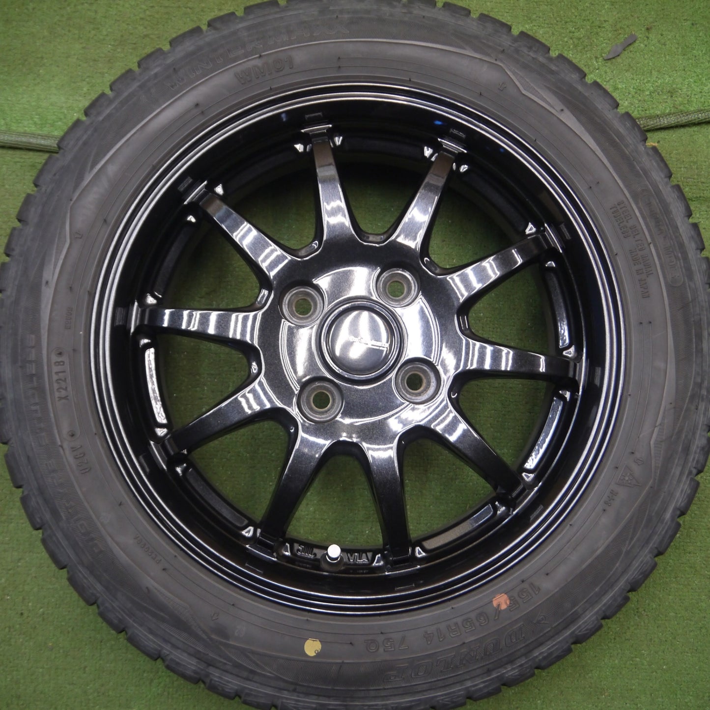 *送料無料* 4本価格★スタッドレス G-SPEED 155/65R14 ダンロップ ウインターマックス WM01 G-SPEED Gスピード 14インチ PCD100/4H★4061101Hス