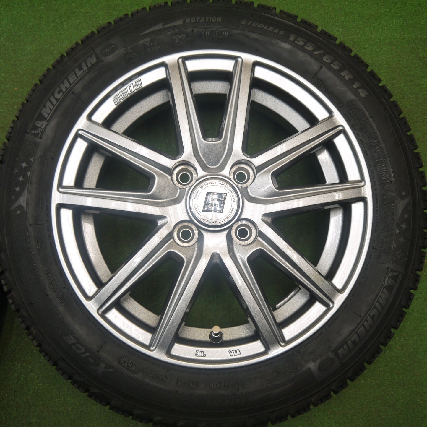 ほぼ未使用！キレイ★スタッドレス 155/65R14 ミシュラン X-ICE XI3 SEIN ザイン 14インチ PCD100/4H★6010909Hス