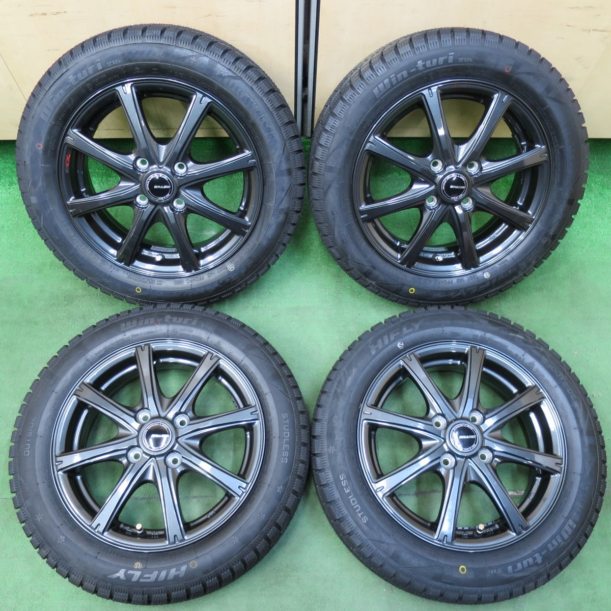 [送料無料] 未使用！23年★スタッドレス 155/65R14 ハイフライ Win-turi 216 QRASIZ KOSEI クレイシズ 光生 14インチ PCD100/4H★4122701イス