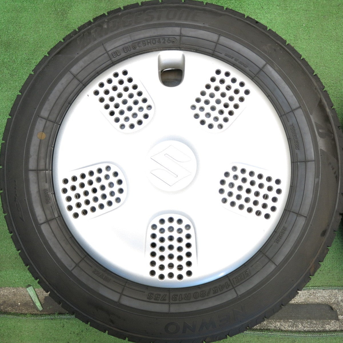 ほぼ未使用！26年◎スズキ MF33S MRワゴン 純正 スチール 145/80R13 ブリヂストン NEWNO ニューノ 13インチ PCD100/4H◎6082703HAノ