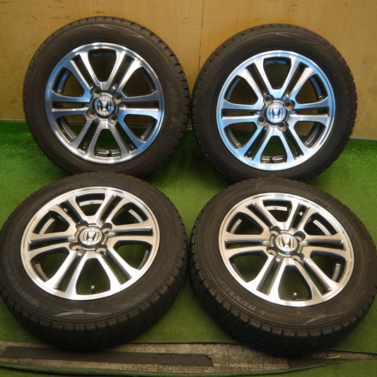 バリ溝！24年！9分◎ホンダ JF1 JF2 N-BOX カスタム 純正 155/65R14 スタッドレス ダンロップ ウインターマックス WM02 14インチ PCD100/4H◎6082802Hス