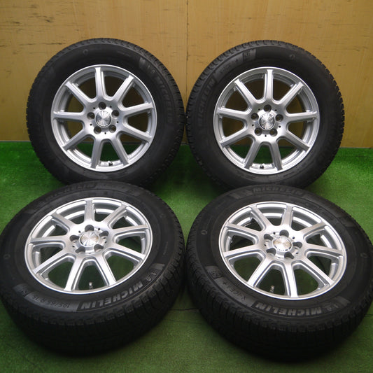 [送料無料] バリ溝！キレイ！8.5分★プリウス 等 195/65R15 スタッドレス ミシュラン X-ICE3+ Leitua レイツァー 15インチ PCD100/5H★5021208Hス