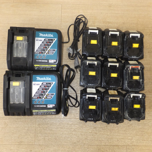 [送料無料] ジャンク★マキタ 充電器 DC18RC T 2点　バッテリ BL1860B 4点 BL1850B BL1850 BL1840 BL1830 BL1430　計 9個　セット★