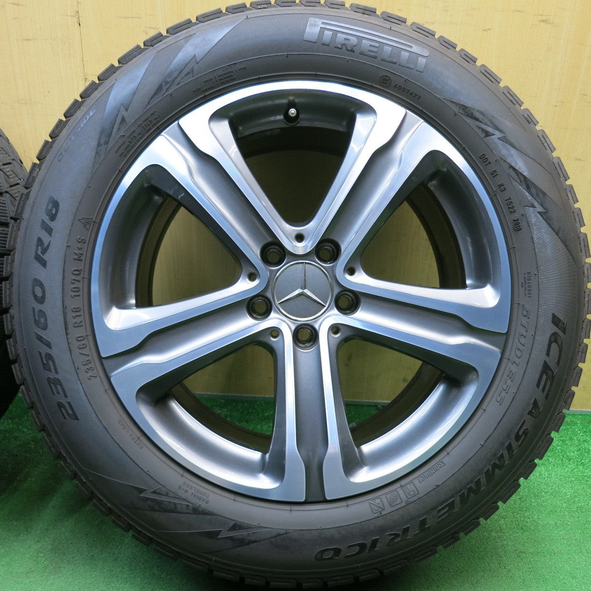 キレイ◎ベンツ GLC X253 C253 純正 235/60R18 スタッドレス ピレリ アイスアシンメトリコ 18インチ PCD112/5H◎6071808HAス