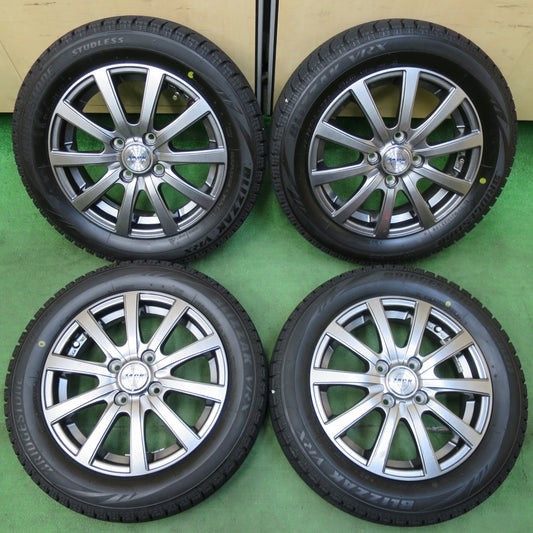 [送料無料] バリ溝！キレイ！9.5分以上★スタッドレス 155/65R14 ブリヂストン ブリザック VRX ZACK JP-110 MONZA モンツァ 14インチ PCD100/4H★5012507イス