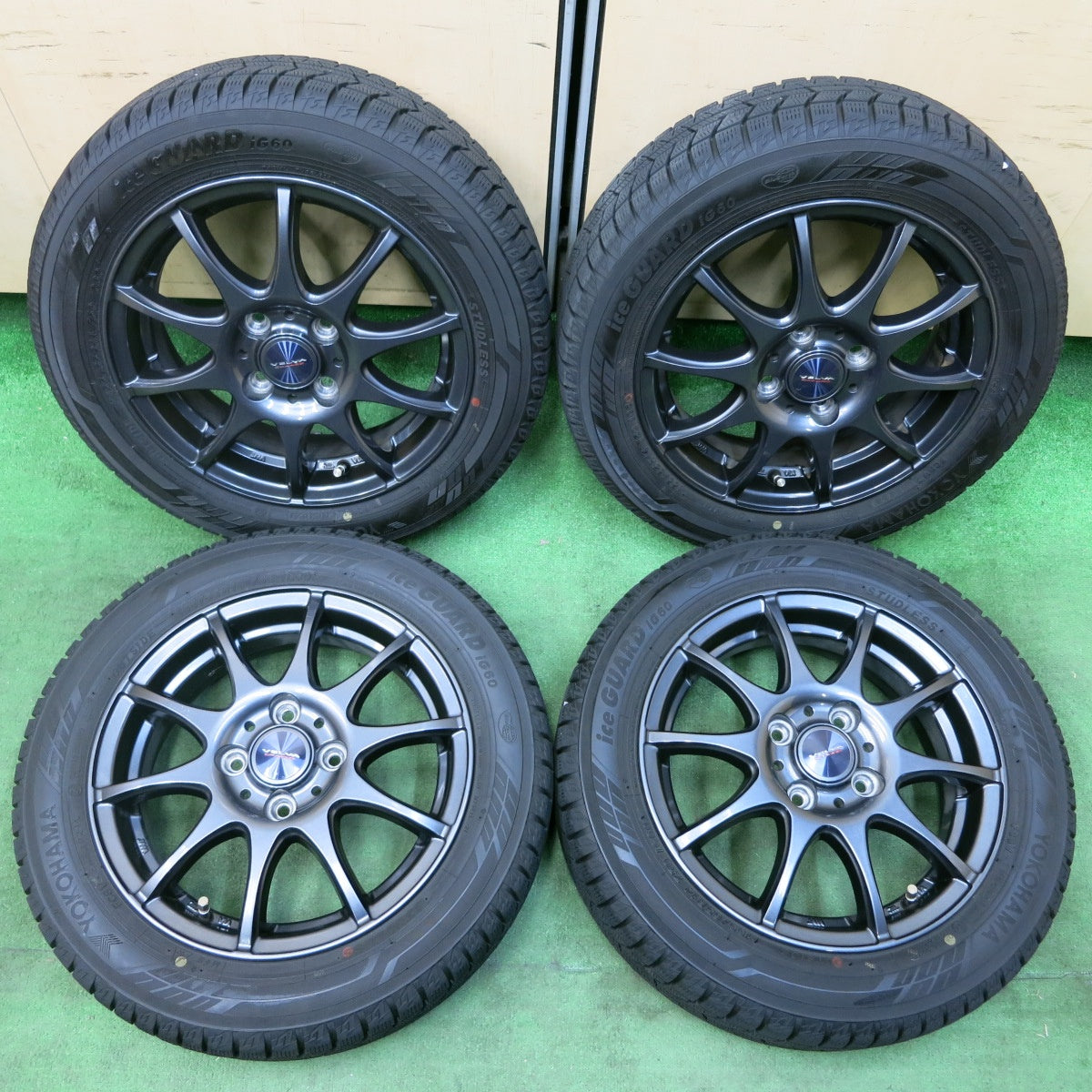 [送料無料] バリ溝！21年！キレイ！9分★スタッドレス 155/65R14 ヨコハマ アイスガード iG60 VELVA CHARGE ヴェルヴァ 14インチ PCD100/4H★4111912SYス