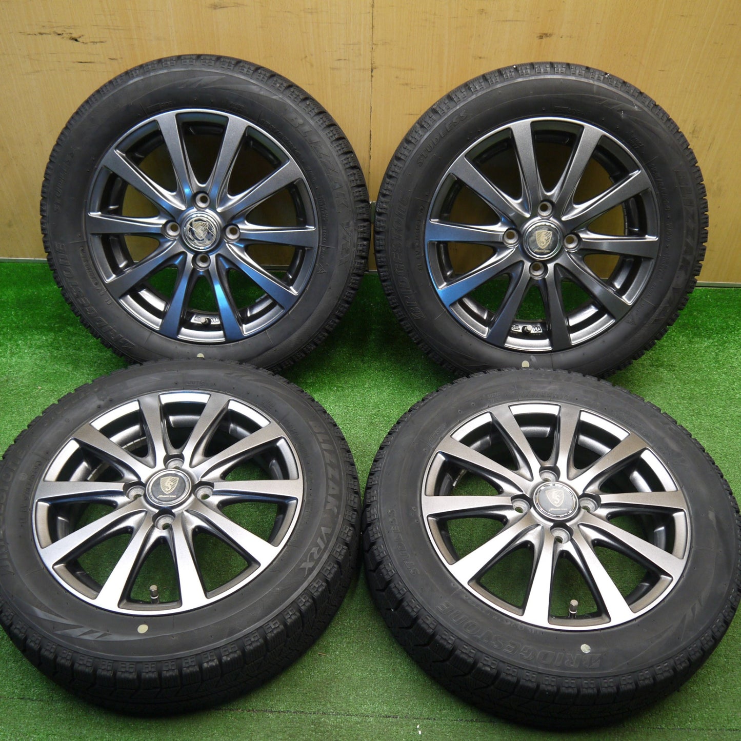 キレイ★スタッドレス 155/65R14 ブリヂストン ブリザック VRX MANARAY SPORT マナレイ スポーツ 14インチ PCD100/4H★5111710Hス