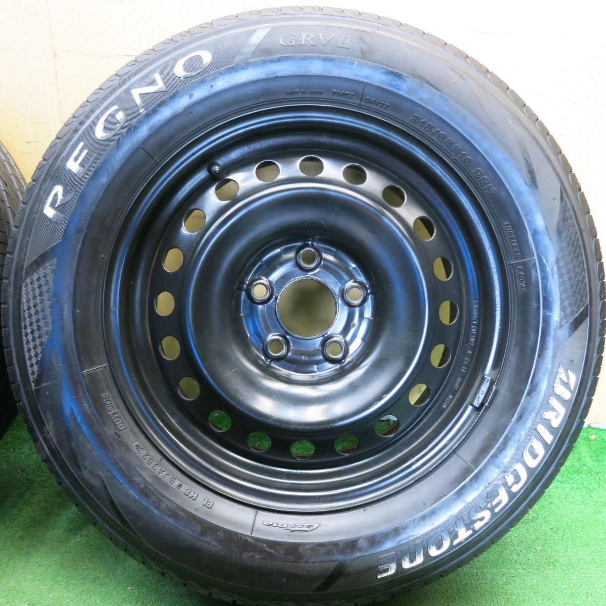 バリ溝！23年！キレイ！9.5分★日産 エクストレイル 純正 スチール 215/65R16 ブリヂストン レグノ GRV2 16インチ PCD114.3/5H★6060407HAノ