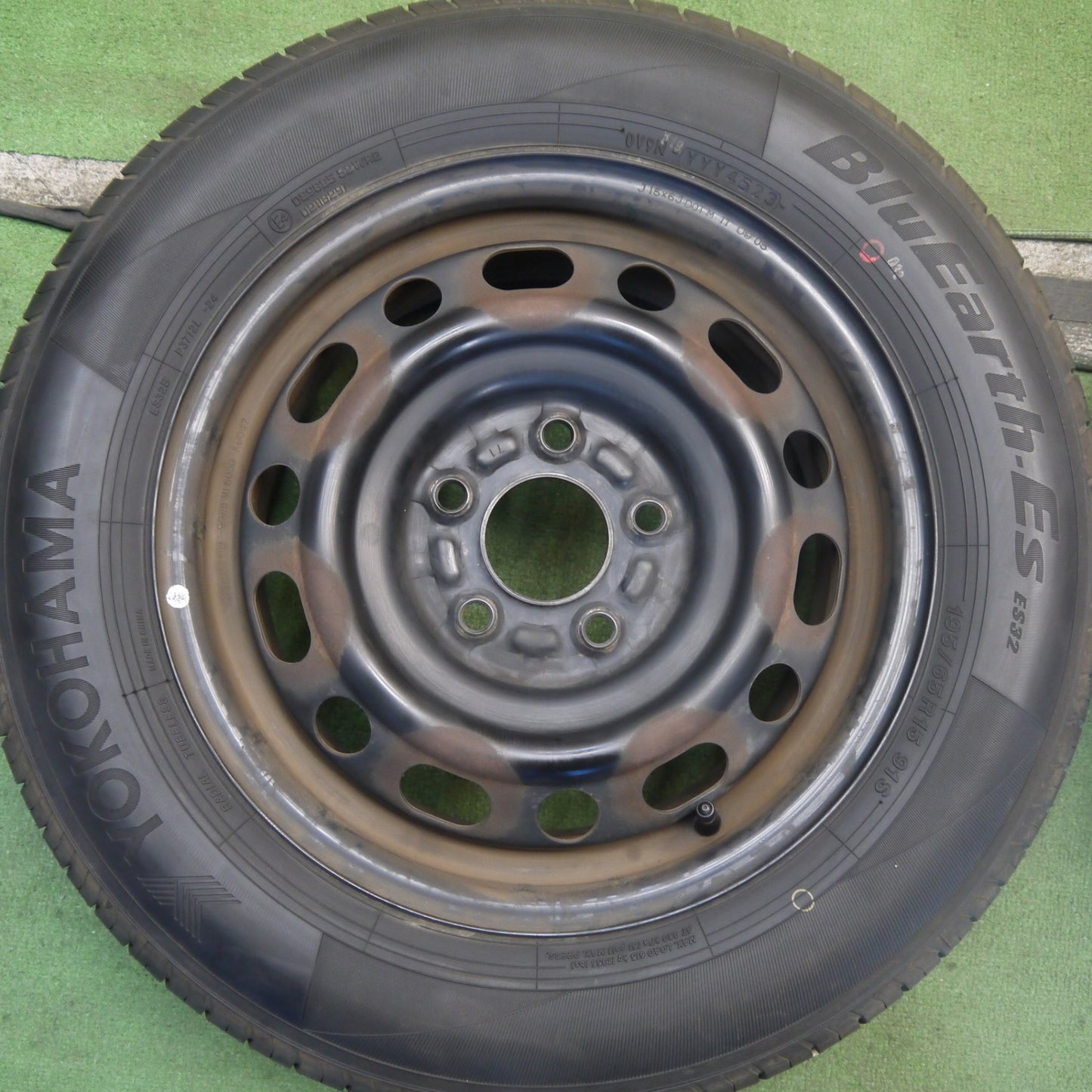 バリ溝！23年！9分◎195/65R15 ヨコハマ BluEarth-ES ES32 スチール ホイール ブルーアース 15インチ PCD114.3/5H◎6081001Hノ