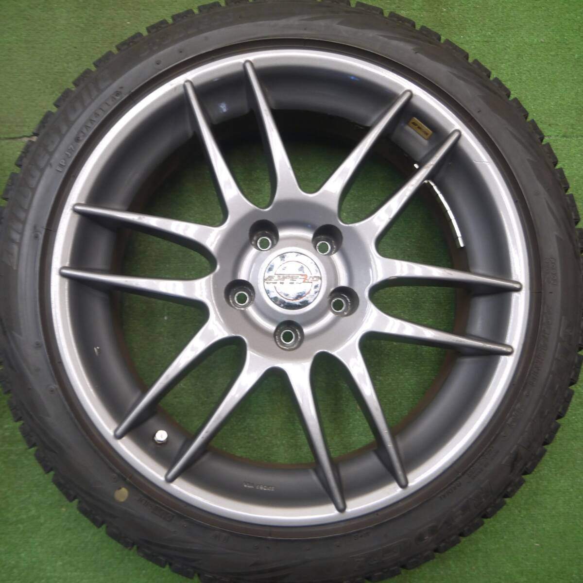 4本★WORK ESPERIO DESIGN 225/45R18 スタッドレス ブリヂストン REVO GZ ワーク エスペリオ PCD114.3/5H★5021807Hス