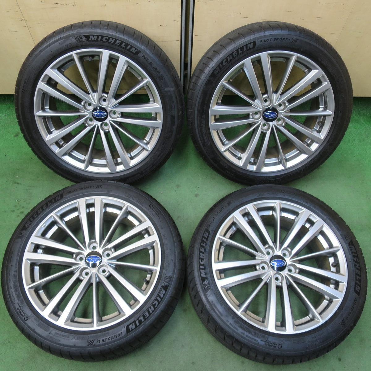 キレイ！22年★スバル GP インプレッサ スポーツ 純正 205/50R17 ミシュラン パイロットスポーツ4 17インチ PCD100/5H★6030301イノ