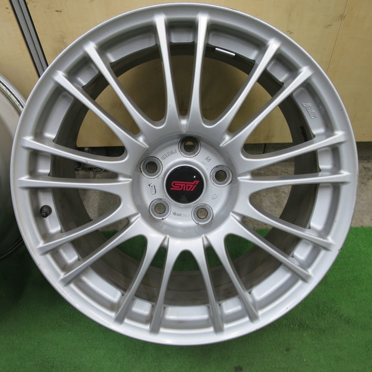 4本価格★スバル GRB インプレッサ WRX STi 純正 OP BBS RV739 ホイール 18インチ 18×8.5J PCD114.3/5H★6021405ナホ