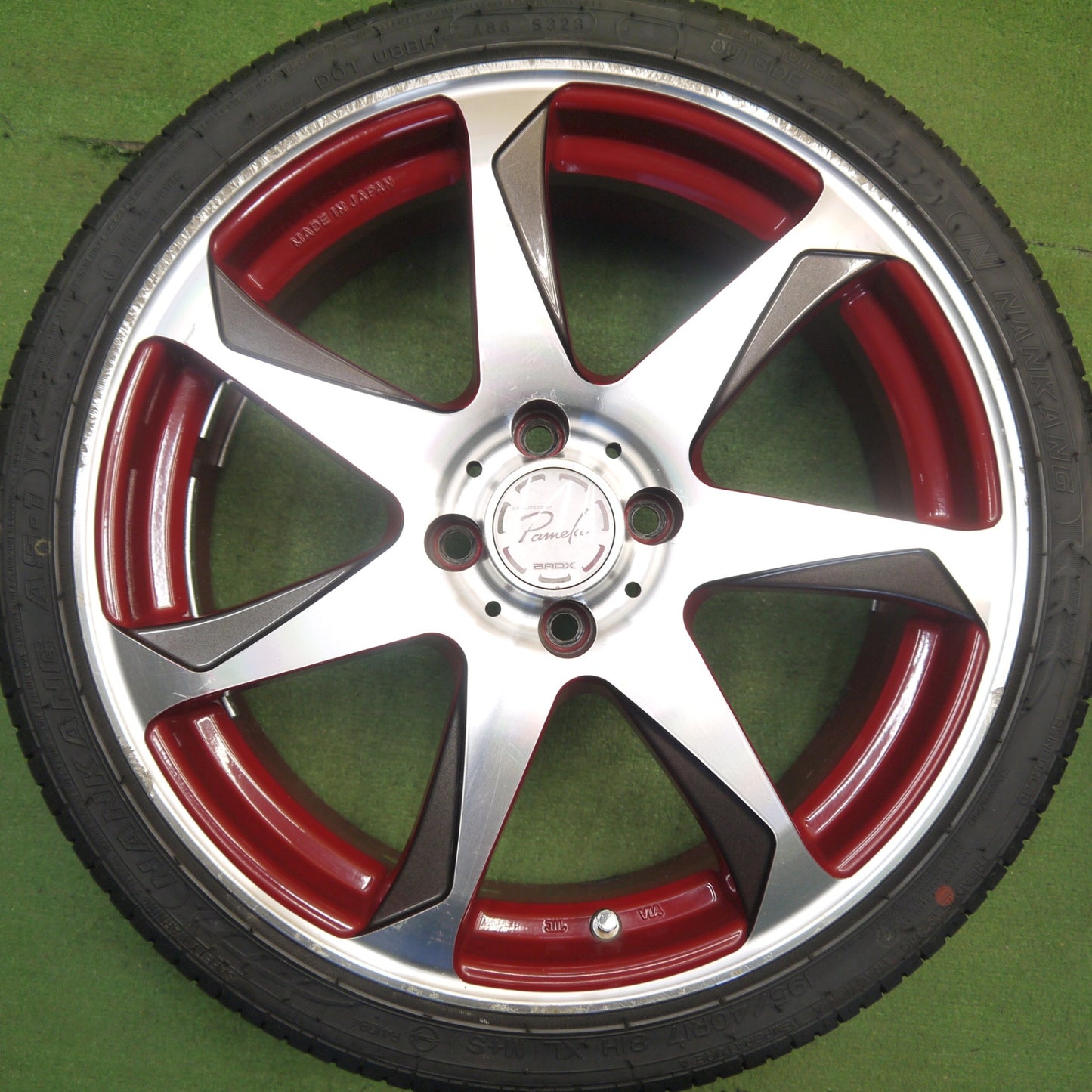 バリ溝！23年！9.5分★LOXARNY Pamela 195/40R17 ナンカン AS-1 ロクサーニ パメラ 17インチ PCD100/4H★6041505Hノ