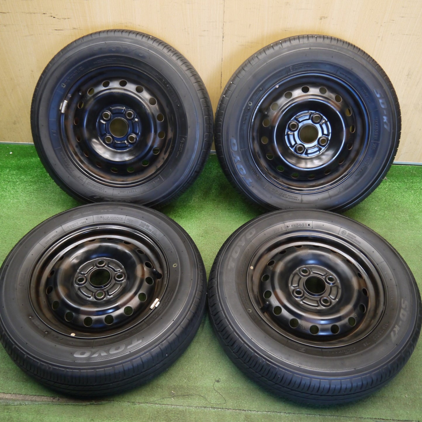 4本価格！22年★145/80R13 トーヨー SD-K7 スチール ホイール 13インチ PCD100/4H★6051904Hノ