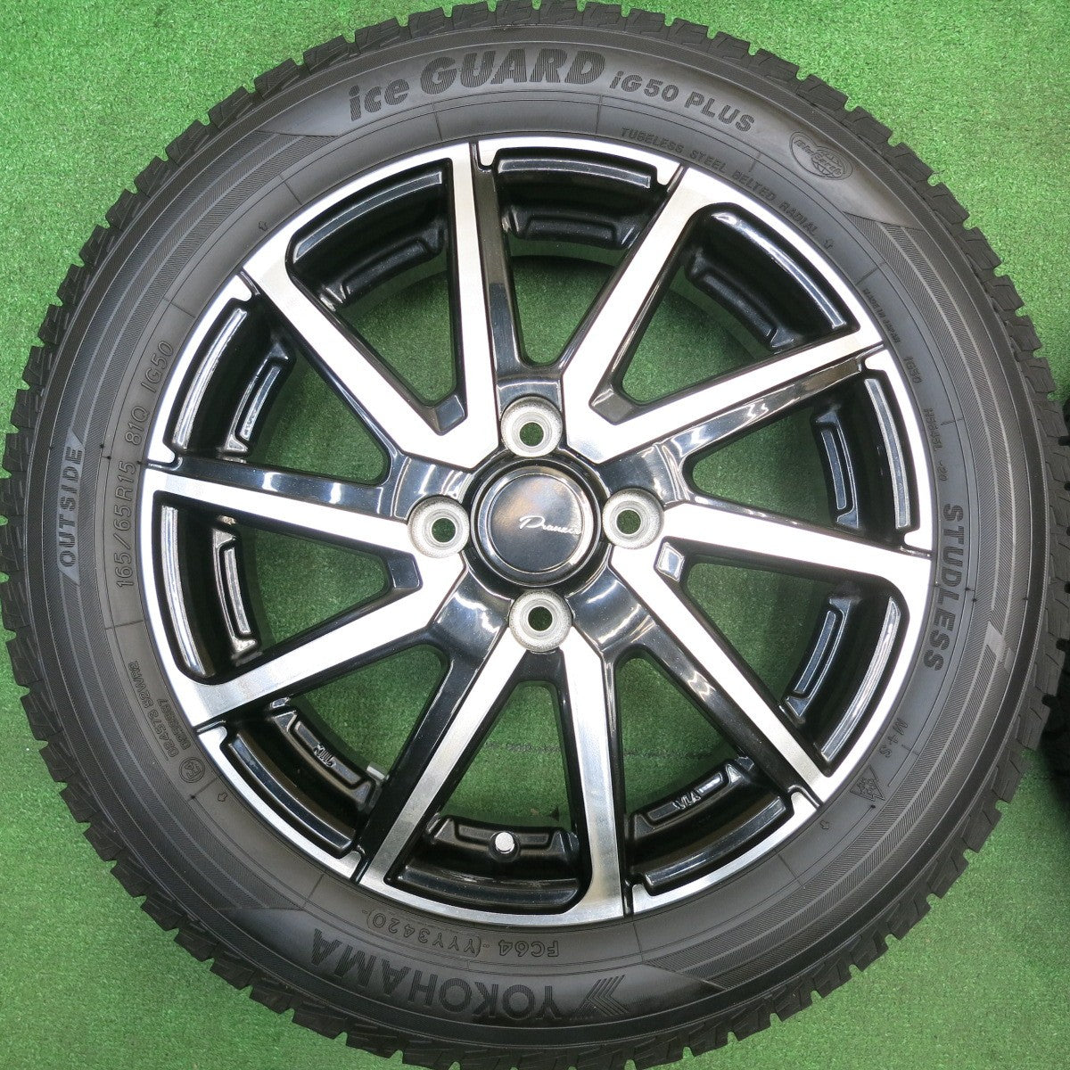 バリ溝！キレイ！ほぼ10分★スタッドレス 165/65R15 ヨコハマ アイスガード iG50 プラス PRAUZER LEGRAS プラウザー レグラス 15インチ タフト ハスラー 等 PCD100/4H★5121304HAス
