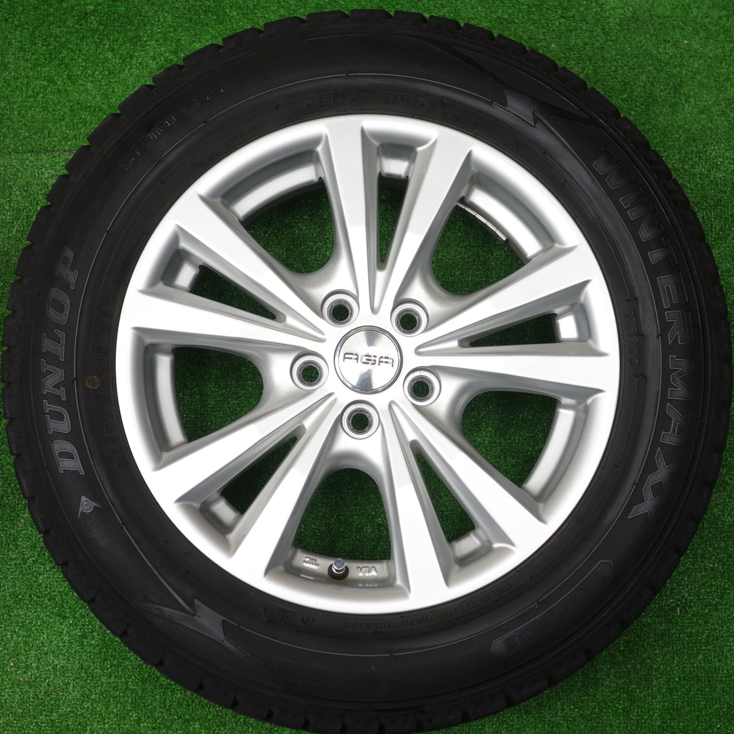 バリ溝！キレイ！9分★ワーゲン アウディ 等 AGA Dorf 185/65R15 スタッドレス ダンロップ ウインターマックス WM02 15インチ ドルフ PCD100/5H★5120401KTス