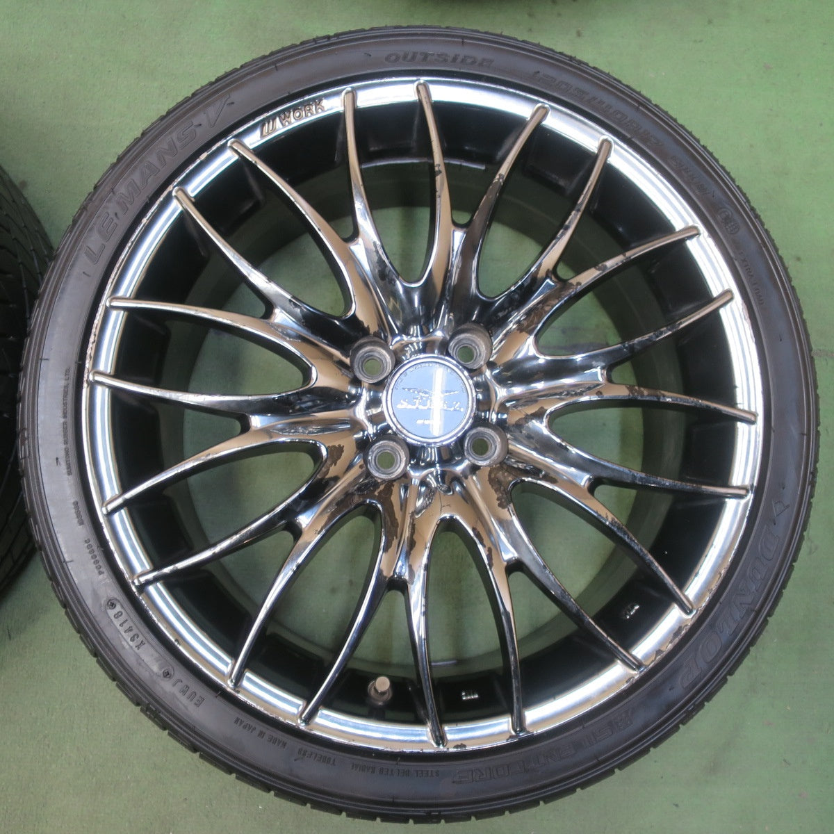 バリ溝！ほぼ10分◎WORK STEEZ 205/40R17 ダンロップ LE MANS V ワーク スティーズ 17インチ PCD100/4H◎6080506IMノ