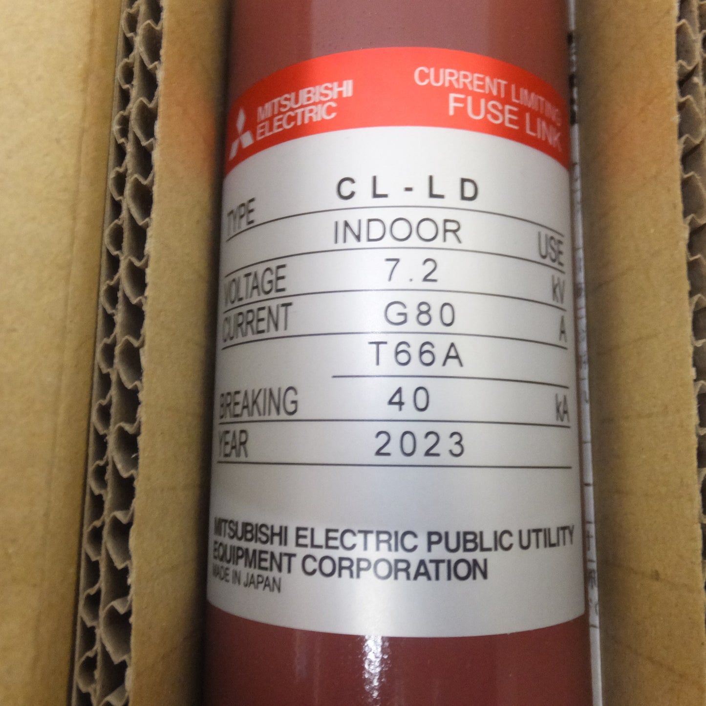 [送料無料] 未使用★三菱 MITSUBISHI 電力ヒューズ 限流ヒューズ CL-LD 7.2kV G80A T66A 40KA 6本 セット★