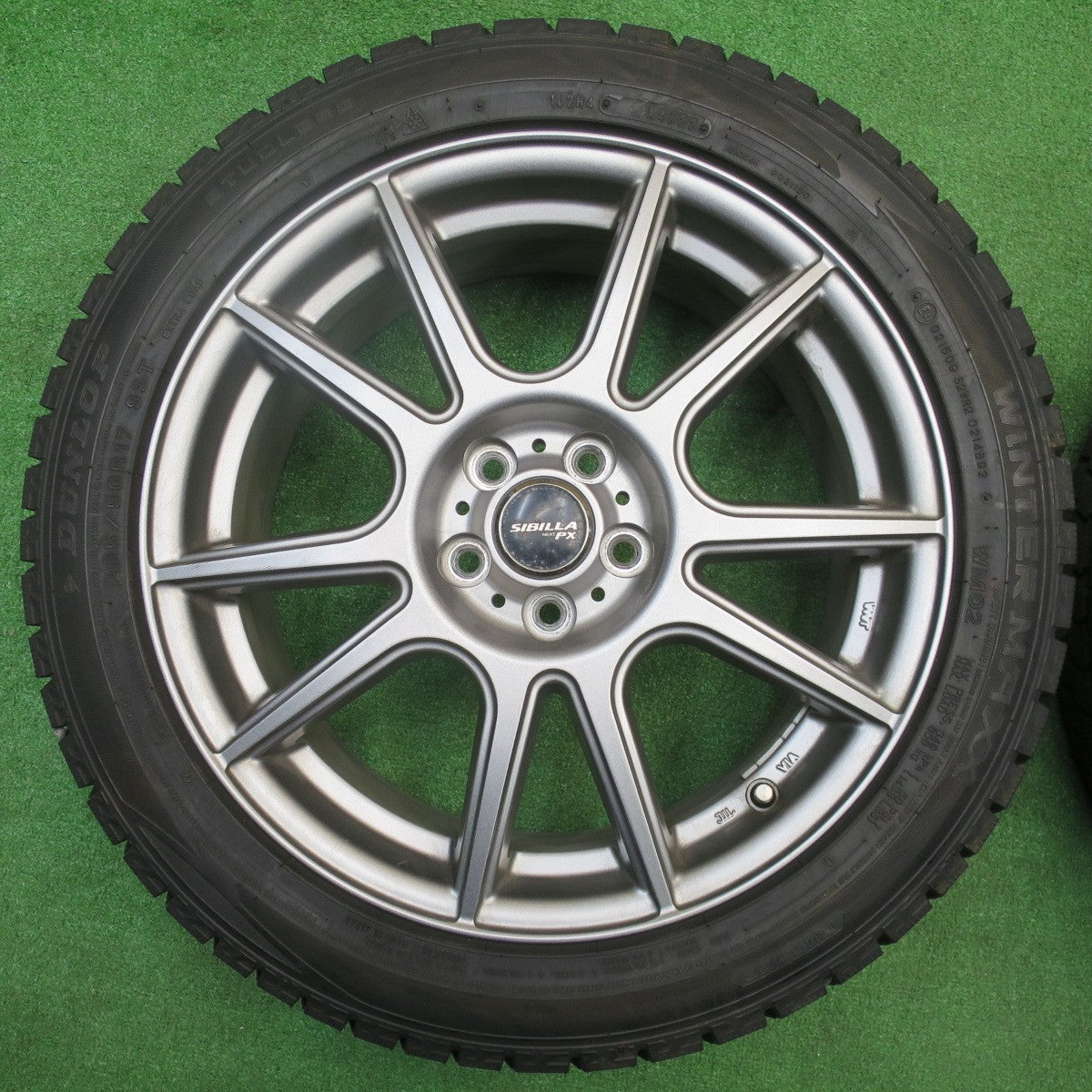 バリ溝！23年！キレイ！9.5分★インプレッサ 等 205/50R17 スタッドレス ダンロップ ウインターマックス WM02 SIBILLA NEXT PX シビラ ネクスト 17インチ PCD100/5H★5111109NJス