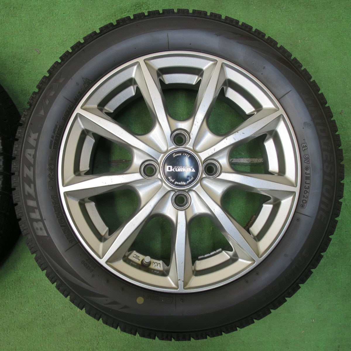[送料無料] 4本価格！20年★スタッドレス 155/65R14 ブリヂストン ブリザック VRX CAR DOCK OKUMURA 14インチ PCD100/4H★4112003イス