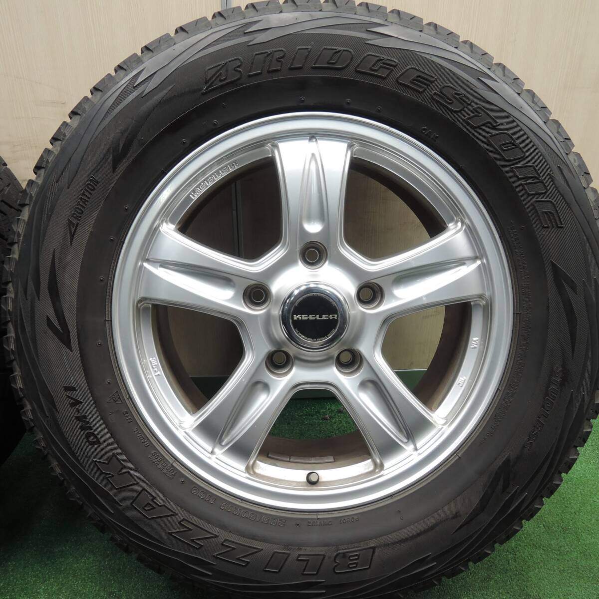 キレイ★ランクル 等 weds キーラー 285/60R18 スタッドレス ブリヂストン ブリザック DM-V1 KEELER 18インチ PCD150/5H★3111803HAス