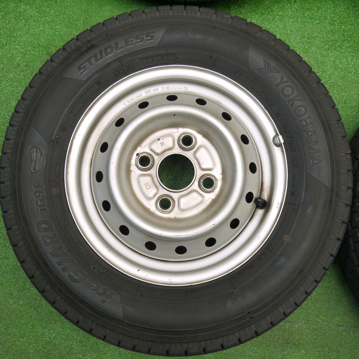 バリ溝！22年！9.5分★スタッドレス 145/80R12 80/78N ヨコハマ アイスガード iG91 スチール ホイール 12インチ PCD100/4H★5111402KKス