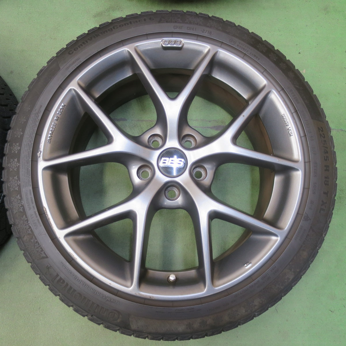 4本価格◎アウディ 等 BBS SR016 225/45R18 スタッドレス コンチネンタル コンチバイキング コンタクト6 18インチ PCD112/5H◎6081909イス