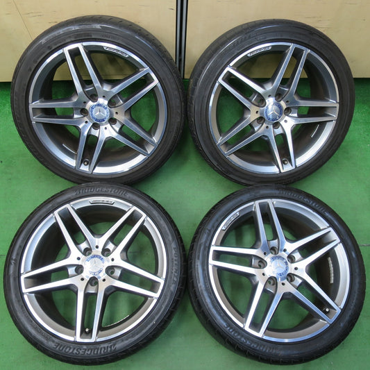 [送料無料] バリ溝！8.5分★ベンツ Eクラス W212 純正 AMG 245/40R18 265/35R18 ブリヂストン ポテンザ RE050A S007A PCD112/5H★4111602イノ