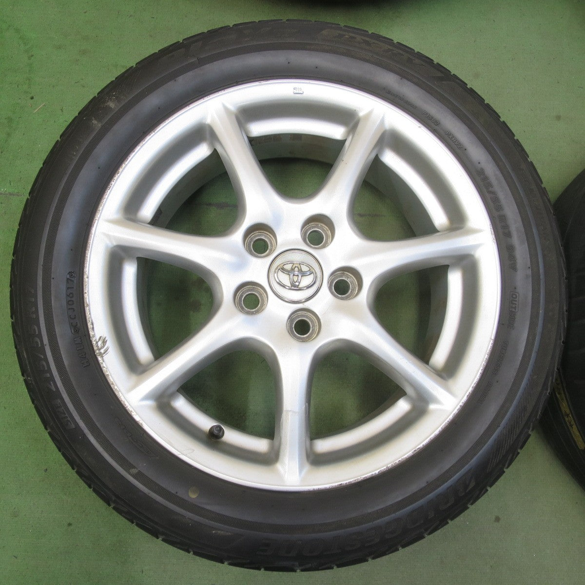 4本価格★トヨタ 50系 エスティマ 純正 215/55R17 ブリヂストン プレイズ PX-RV 17インチ PCD114.3/5H★6051904イノ