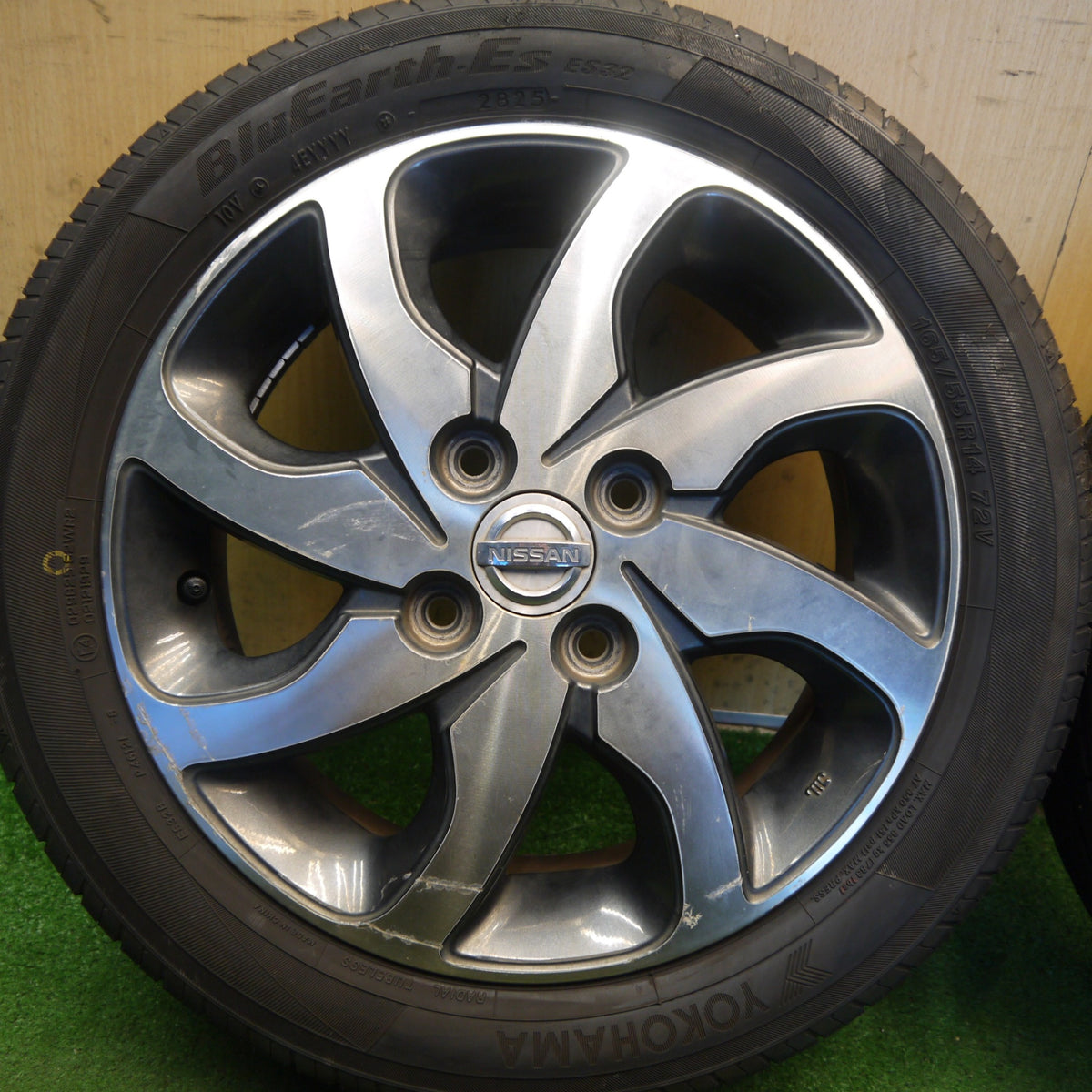 4本価格！25年◎日産 ML21S ルークス スズキ パレット 純正 165/55R14 ヨコハマ BluEarth-ES ES32 14インチ PCD100/4H◎6082403Hノ
