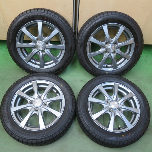 バリ溝！24年！ほぼ10分◎スタッドレス 155/65R14 グッドイヤー アイスナビ8 Zmeist VS-8 14インチ PCD100/4H◎6083104イス