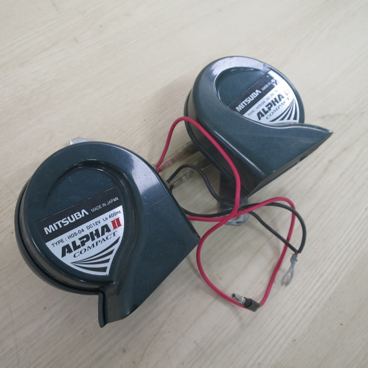 ♪ミツバ ALPHAⅡ COMPACT ホーン HOS-04 DC12V Lo 400Hz MITSUBA ALPHA2 アルファ2 クラクション カー パーツ♪