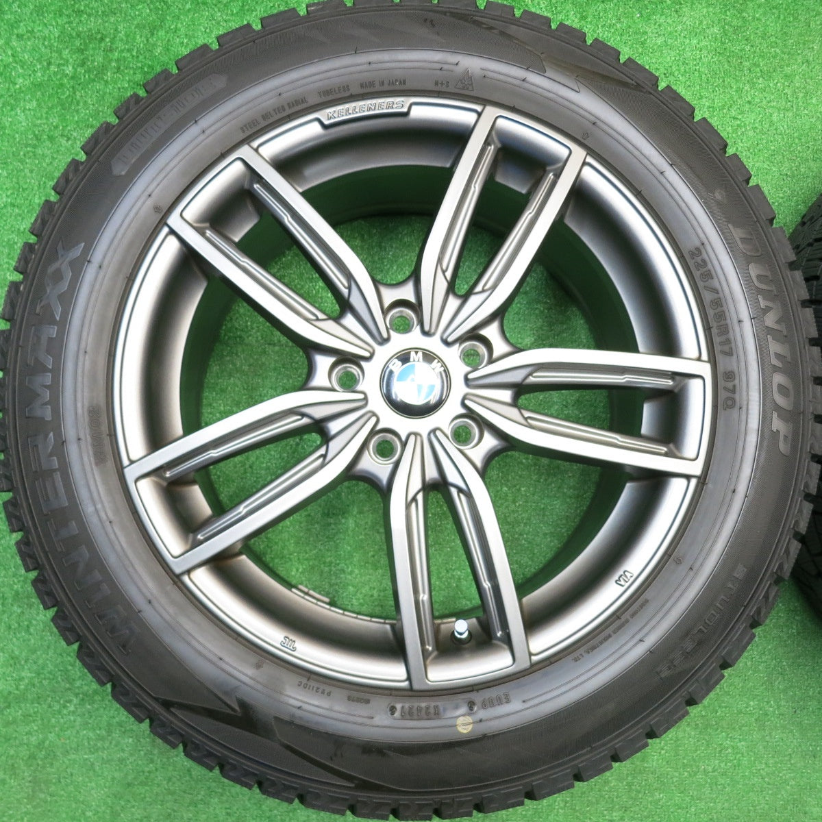 バリ溝！21年！9.5分★BMW 等 KELLENERS Jr GF5 225/55R17 スタッドレス ダンロップ ウインターマックス WM02 ケレナーズ ジュニア 17インチ PCD112/5H★5102304HAス