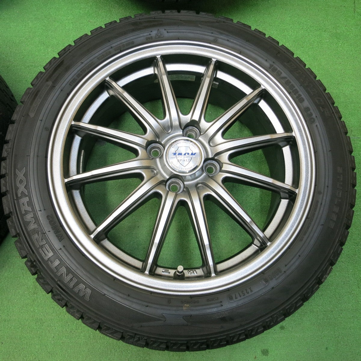 *送料無料* バリ溝！キレイ！9.5分★スタッドレス 185/55R16 ダンロップ ウインターマックス WM02 ZACK JP-812 MONZA PCD100/4H★4043006イス