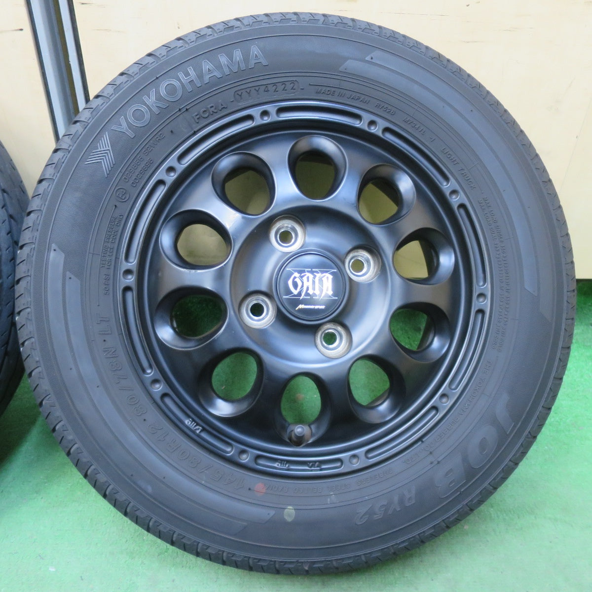 バリ溝！25年！9.5分★145/80R12 80/78N GAIA MANARAY SPORT ブリヂストン K370 ヨコハマ JOB RY52 ガイア マナレイ スポーツ 12インチ PCD100/4H★6022812イノ