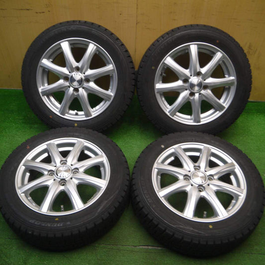 バリ溝！9分★スタッドレス 155/65R14 ダンロップ ウインターマックス WM02 MACBES MB8 マクベス 14インチ PCD100/4H★4122003Hス